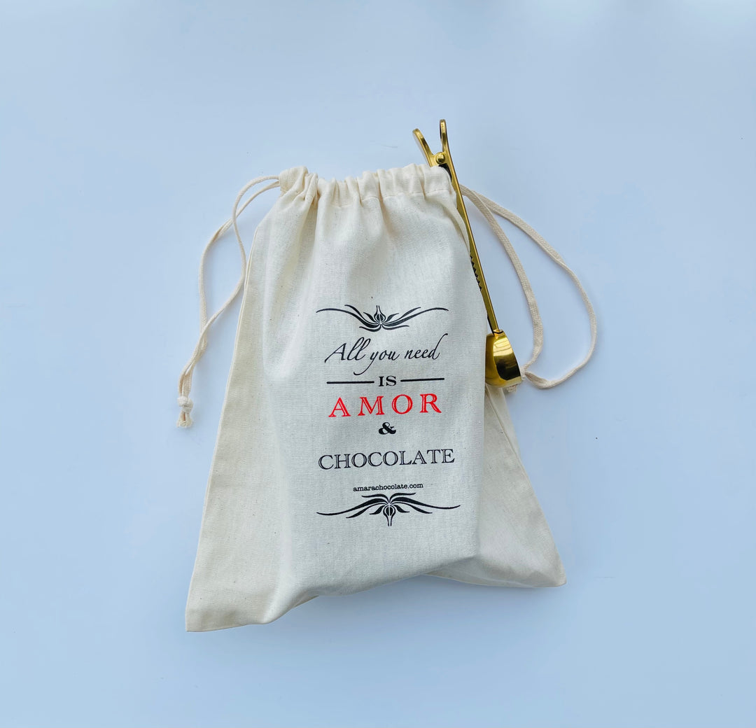 Holiday Gift Cotton Bag, Golden Spoon & 12 Oz "Gran Criollo"